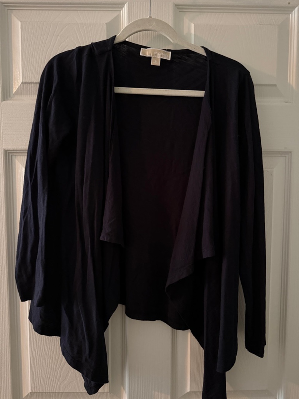 Michael Kors Black Draped Open-Front Cardigan